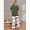 Ekouaer Pajama Sets for Women 2 Piece Lounge Set Short Sleeve Tops and Long Pants Soft Comfy Pjs Sleepwear Outfits S-XXL(Ombre Green)