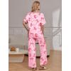 Ekouaer Pajama Sets for Women 2 Piece Lounge Set Short Sleeve Tops and Long Pants Soft Comfy Pjs Sleepwear Outfits S-XXL(Pink Bow Knot)