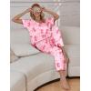 Ekouaer Pajama Sets for Women 2 Piece Lounge Set Short Sleeve Tops and Long Pants Soft Comfy Pjs Sleepwear Outfits S-XXL(Pink Bow Knot)
