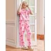 Ekouaer Pajama Sets for Women 2 Piece Lounge Set Short Sleeve Tops and Long Pants Soft Comfy Pjs Sleepwear Outfits S-XXL(Pink Bow Knot)