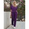 Ekouaer Pajama Sets for Women 2 Piece Lounge Set Short Sleeve Tops and Long Pants Soft Comfy Pjs Sleepwear Outfits S-XXL(Purple)