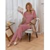 Ekouaer Pajama Sets for Women 2 Piece Lounge Set Short Sleeve Tops and Long Pants Soft Comfy Pjs Sleepwear Outfits S-XXL(Purple Red)