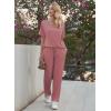 Ekouaer Pajama Sets for Women 2 Piece Lounge Set Short Sleeve Tops and Long Pants Soft Comfy Pjs Sleepwear Outfits S-XXL(Purple Red)