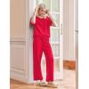 Ekouaer Pajama Sets for Women 2 Piece Lounge Set Short Sleeve Tops and Long Pants Soft Comfy Pjs Sleepwear Outfits S-XXL(Red)