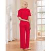 Ekouaer Pajama Sets for Women 2 Piece Lounge Set Short Sleeve Tops and Long Pants Soft Comfy Pjs Sleepwear Outfits S-XXL(Red)
