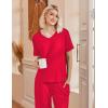 Ekouaer Pajama Sets for Women 2 Piece Lounge Set Short Sleeve Tops and Long Pants Soft Comfy Pjs Sleepwear Outfits S-XXL(Red)