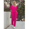 Ekouaer Pajama Sets for Women 2 Piece Lounge Set Short Sleeve Tops and Long Pants Soft Comfy Pjs Sleepwear Outfits S-XXL(Rose)