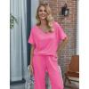 Ekouaer Pajama Sets for Women 2 Piece Lounge Set Short Sleeve Tops and Long Pants Soft Comfy Pjs Sleepwear Outfits S-XXL(Rose Pink)