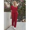 Ekouaer Pajama Sets for Women 2 Piece Lounge Set Short Sleeve Tops and Long Pants Soft Comfy Pjs Sleepwear Outfits S-XXL(Wine)