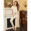 Ekouaer Pajama Sets for Women 2 Piece Lounge Sets Short Sleeve Pullover Top and Jogger Pants Pjs Sleepwear Tracksuit S-XXL(Apricot Butterfly)
