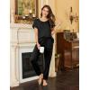Ekouaer Pajama Sets for Women 2 Piece Lounge Sets Short Sleeve Pullover Top and Jogger Pants Pjs Sleepwear Tracksuit S-XXL(Black)