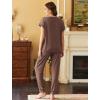 Ekouaer Pajama Sets for Women 2 Piece Lounge Sets Short Sleeve Pullover Top and Jogger Pants Pjs Sleepwear Tracksuit S-XXL(Brown)