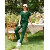 Ekouaer Pajama Sets for Women 2 Piece Lounge Sets Short Sleeve Pullover Top and Jogger Pants Pjs Sleepwear Tracksuit S-XXL(Dark Green)