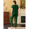 Ekouaer Pajama Sets for Women 2 Piece Lounge Sets Short Sleeve Pullover Top and Jogger Pants Pjs Sleepwear Tracksuit S-XXL(Dark Green)