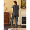 Ekouaer Pajama Sets for Women 2 Piece Lounge Sets Short Sleeve Pullover Top and Jogger Pants Pjs Sleepwear Tracksuit S-XXL(Dark Grey)