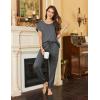 Ekouaer Pajama Sets for Women 2 Piece Lounge Sets Short Sleeve Pullover Top and Jogger Pants Pjs Sleepwear Tracksuit S-XXL(Dark Grey)