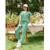 Ekouaer Pajama Sets for Women 2 Piece Lounge Sets Short Sleeve Pullover Top and Jogger Pants Pjs Sleepwear Tracksuit S-XXL(Gray Green)