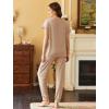 Ekouaer Pajama Sets for Women 2 Piece Lounge Sets Short Sleeve Pullover Top and Jogger Pants Pjs Sleepwear Tracksuit S-XXL(Khaki)