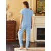 Ekouaer Pajama Sets for Women 2 Piece Lounge Sets Short Sleeve Pullover Top and Jogger Pants Pjs Sleepwear Tracksuit S-XXL(Light Blue)
