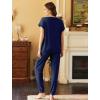 Ekouaer Pajama Sets for Women 2 Piece Lounge Sets Short Sleeve Pullover Top and Jogger Pants Pjs Sleepwear Tracksuit S-XXL(Navy)