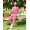 Ekouaer Pajama Sets for Women 2 Piece Lounge Sets Short Sleeve Pullover Top and Jogger Pants Pjs Sleepwear Tracksuit S-XXL(Rose)