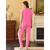 Ekouaer Pajama Sets for Women 2 Piece Lounge Sets Short Sleeve Pullover Top and Jogger Pants Pjs Sleepwear Tracksuit S-XXL(Rose)