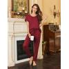 Ekouaer Pajama Sets for Women 2 Piece Lounge Sets Short Sleeve Pullover Top and Jogger Pants Pjs Sleepwear Tracksuit S-XXL(Wine)