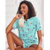 Ekouaer Pajamas Set for Women Short Sleeve Lounge Set 2 Piece Loungewear PJs Soft Cute Lightweight Sleepwear(Blue Flower)