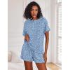 Ekouaer Pajamas Set for Women Short Sleeve Lounge Set 2 Piece Loungewear PJs Soft Cute Lightweight Sleepwear(Clear Blue Floral)