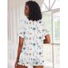 Ekouaer Pajamas Set for Women Short Sleeve Lounge Set 2 Piece Loungewear PJs Soft Cute Lightweight Sleepwear(White Flower)