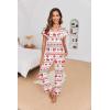 Ekouaer Pajamas for Women Set 2 Piece Comfy Loungewear, Lightweight Pjs Sleepwear, Short Sleeve Top & Long Pants with Pockets
