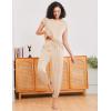 Ekouaer Pajamas for women 2 Piece Lounge Set Cap Sleeve Sleepwear Joggers Pants Pjs with Pockets S-XXL(Beige)