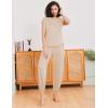 Ekouaer Pajamas for women 2 Piece Lounge Set Cap Sleeve Sleepwear Joggers Pants Pjs with Pockets S-XXL(Beige)