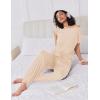 Ekouaer Pajamas for women 2 Piece Lounge Set Cap Sleeve Sleepwear Joggers Pants Pjs with Pockets S-XXL(Beige)