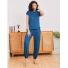 Ekouaer Pajamas for women 2 Piece Lounge Set Cap Sleeve Sleepwear Joggers Pants Pjs with Pockets S-XXL(Dark Blue)