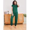 Ekouaer Pajamas for women 2 Piece Lounge Set Cap Sleeve Sleepwear Joggers Pants Pjs with Pockets S-XXL(Dark Green)