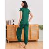 Ekouaer Pajamas for women 2 Piece Lounge Set Cap Sleeve Sleepwear Joggers Pants Pjs with Pockets S-XXL(Dark Green)