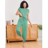 Ekouaer Pajamas for women 2 Piece Lounge Set Cap Sleeve Sleepwear Joggers Pants Pjs with Pockets S-XXL(Gray Green)