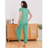Ekouaer Pajamas for women 2 Piece Lounge Set Cap Sleeve Sleepwear Joggers Pants Pjs with Pockets S-XXL(Gray Green)