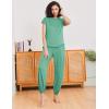 Ekouaer Pajamas for women 2 Piece Lounge Set Cap Sleeve Sleepwear Joggers Pants Pjs with Pockets S-XXL(Gray Green)