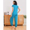 Ekouaer Pajamas for women 2 Piece Lounge Set Cap Sleeve Sleepwear Joggers Pants Pjs with Pockets S-XXL(Lake Blue)
