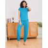 Ekouaer Pajamas for women 2 Piece Lounge Set Cap Sleeve Sleepwear Joggers Pants Pjs with Pockets S-XXL(Lake Blue)