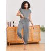 Ekouaer Pajamas for women 2 Piece Lounge Set Cap Sleeve Sleepwear Joggers Pants Pjs with Pockets S-XXL(Light Grey)