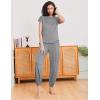 Ekouaer Pajamas for women 2 Piece Lounge Set Cap Sleeve Sleepwear Joggers Pants Pjs with Pockets S-XXL(Light Grey)