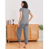 Ekouaer Pajamas for women 2 Piece Lounge Set Cap Sleeve Sleepwear Joggers Pants Pjs with Pockets S-XXL(Light Grey)