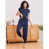 Ekouaer Pajamas for women 2 Piece Lounge Set Cap Sleeve Sleepwear Joggers Pants Pjs with Pockets S-XXL(Navy)