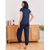 Ekouaer Pajamas for women 2 Piece Lounge Set Cap Sleeve Sleepwear Joggers Pants Pjs with Pockets S-XXL(Navy)