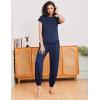 Ekouaer Pajamas for women 2 Piece Lounge Set Cap Sleeve Sleepwear Joggers Pants Pjs with Pockets S-XXL(Navy)