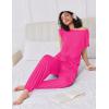 Ekouaer Pajamas for women 2 Piece Lounge Set Cap Sleeve Sleepwear Joggers Pants Pjs with Pockets S-XXL(Rose Red)