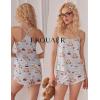 Ekouaer Womens Cami Pajama Sets Sexy Soft Pjs Summer Lingerie Sets 2 Piece Camisole and Elastic Waist Shorts Sleepwear(Blue Striped Teddy)